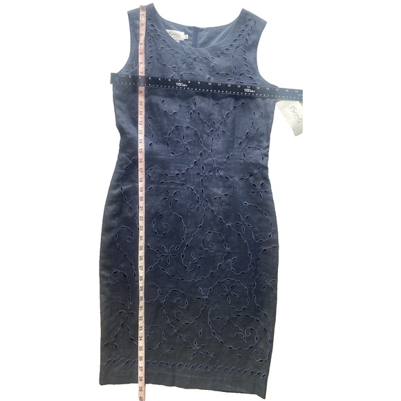 JSong Skirt Suit Womens Size 6 100% Linen Floral Eyelet Lace Gray Vintage Career - Picture 11 of 13